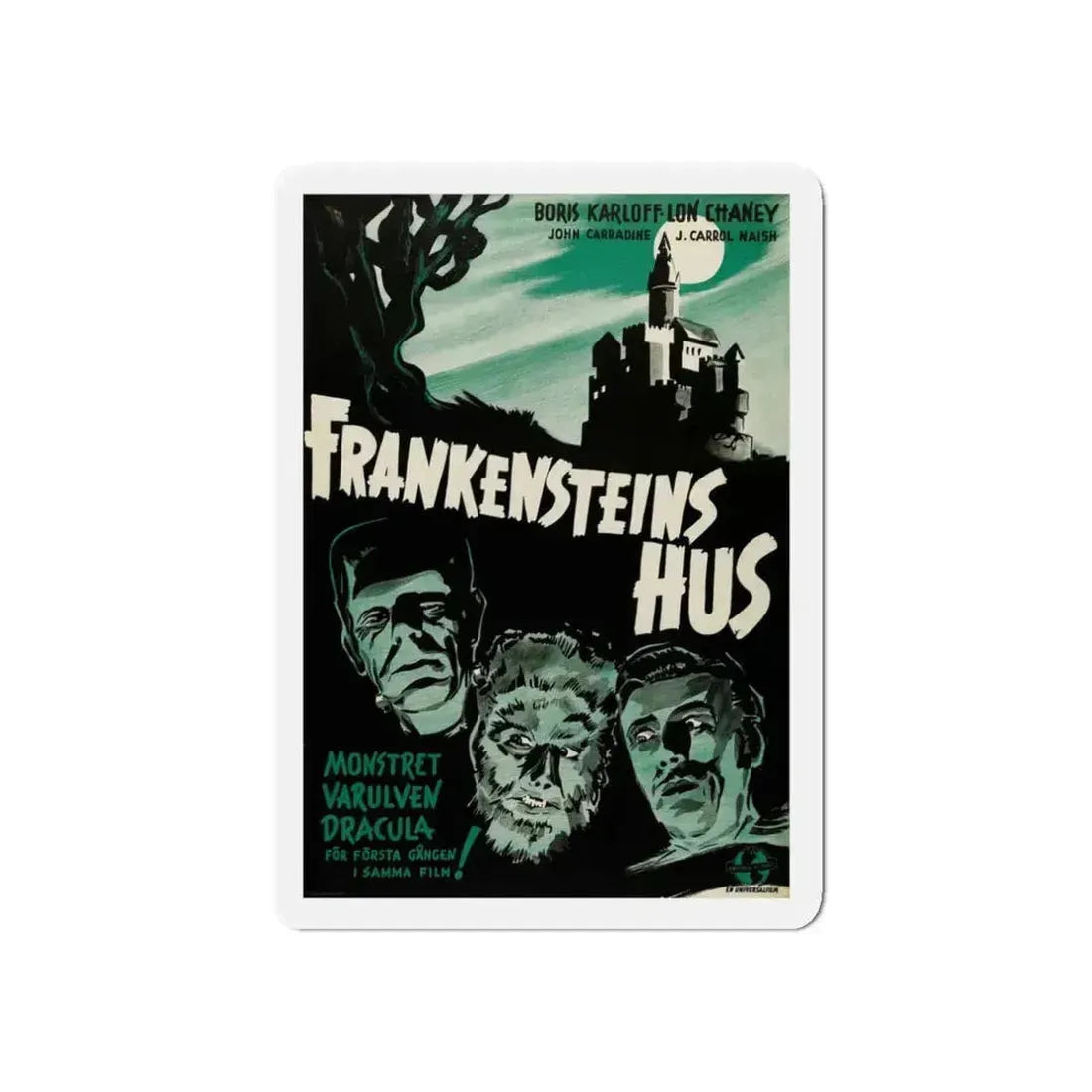 HOUSE OF DRACULA (SWEDEN) 1945 Movie Poster - Refrigerator Magnet 3 Inch Die-Cut - The Sticker Space