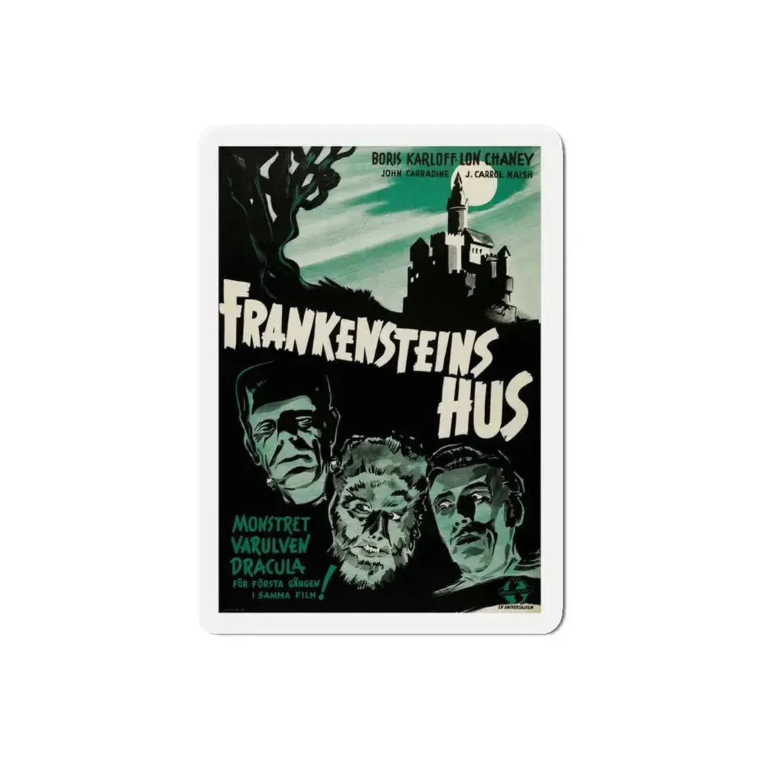 HOUSE OF DRACULA (SWEDEN) 1945 Movie Poster - Refrigerator Magnet 6 Inch Die-Cut - The Sticker Space