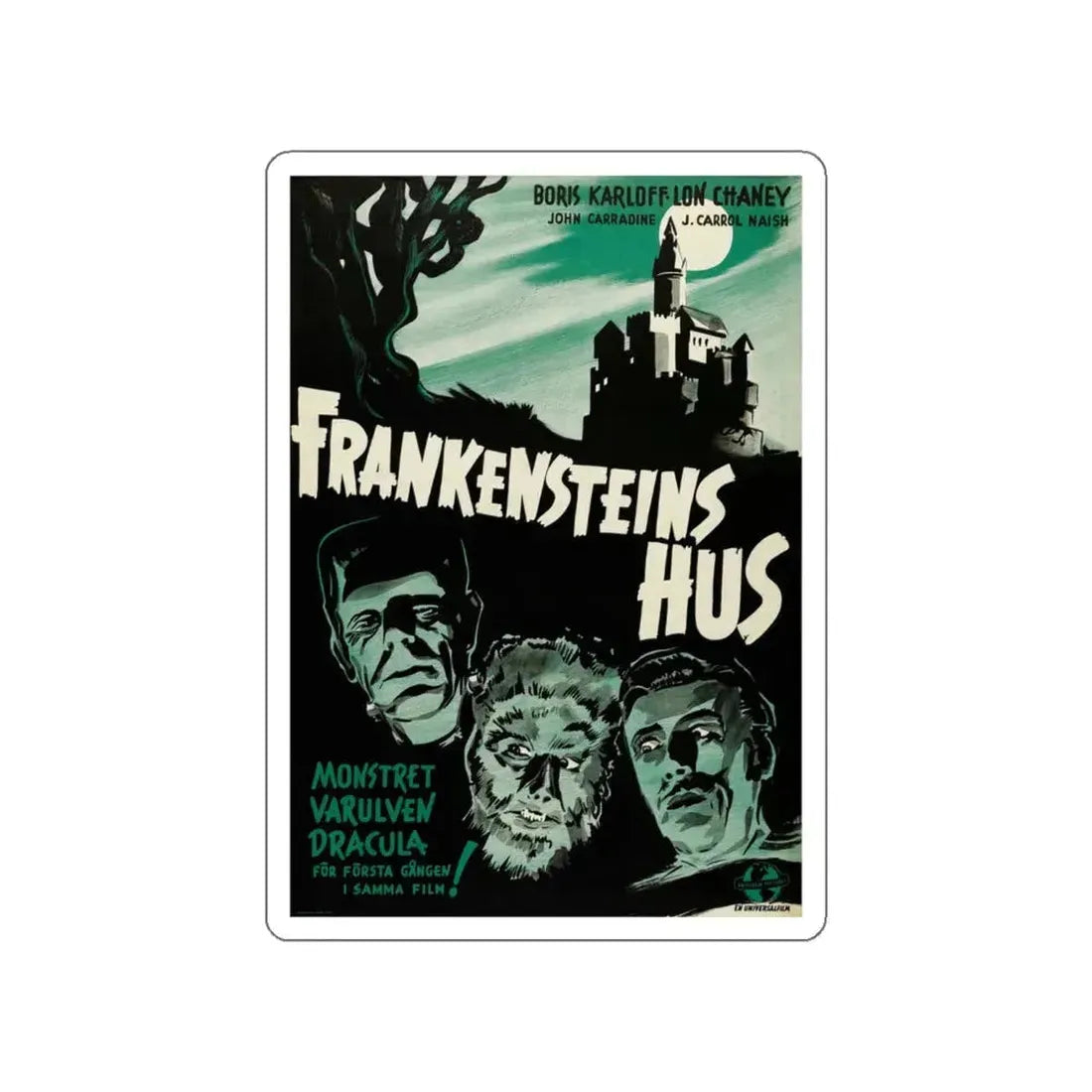 HOUSE OF DRACULA (SWEDEN) 1945 Movie Poster STICKER Vinyl Die-Cut Decal 6 Inch - The Sticker Space