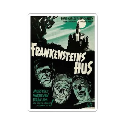 HOUSE OF DRACULA (SWEDEN) 1945 Movie Poster - STICKER Vinyl Kiss-Cut Decal 3 Inch White - The Sticker Space