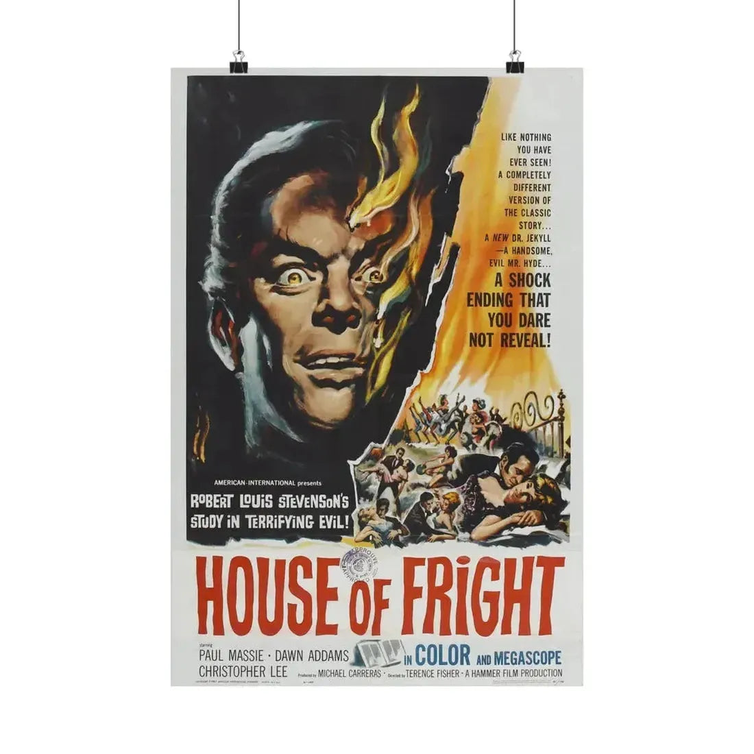 HOUSE OF FRIGHT (THE TWO FACES OF DR. JEKYLL) 1960 - Paper Movie Poster 16″ x 24″ Matte - The Sticker Space