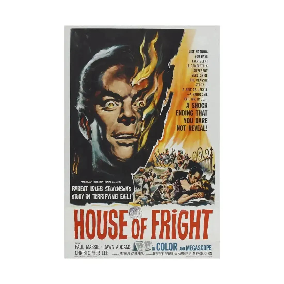 HOUSE OF FRIGHT (THE TWO FACES OF DR. JEKYLL) 1960 - Paper Movie Poster - The Sticker Space