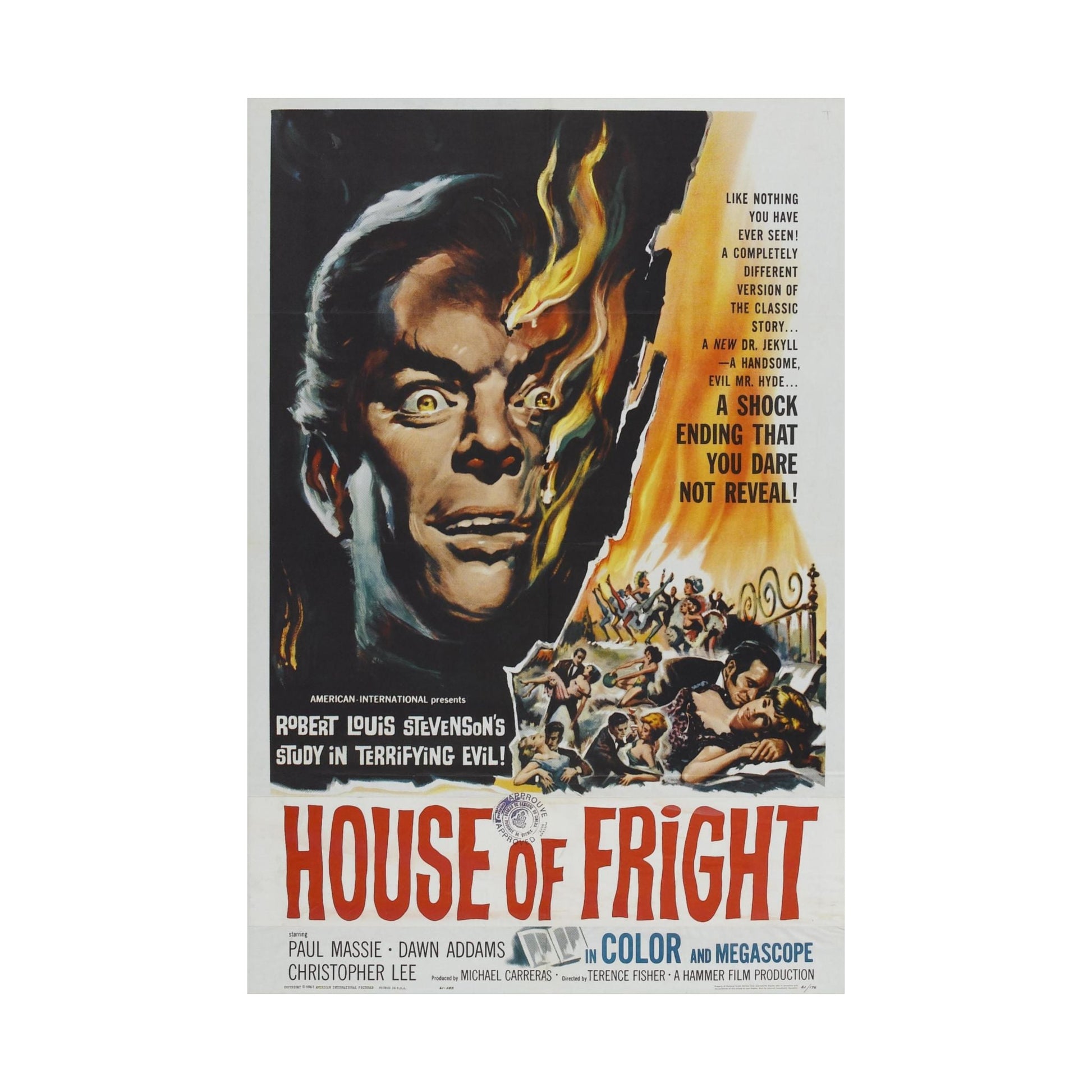 HOUSE OF FRIGHT (THE TWO FACES OF DR. JEKYLL) 1960 - Paper Movie Poster-The Sticker Space