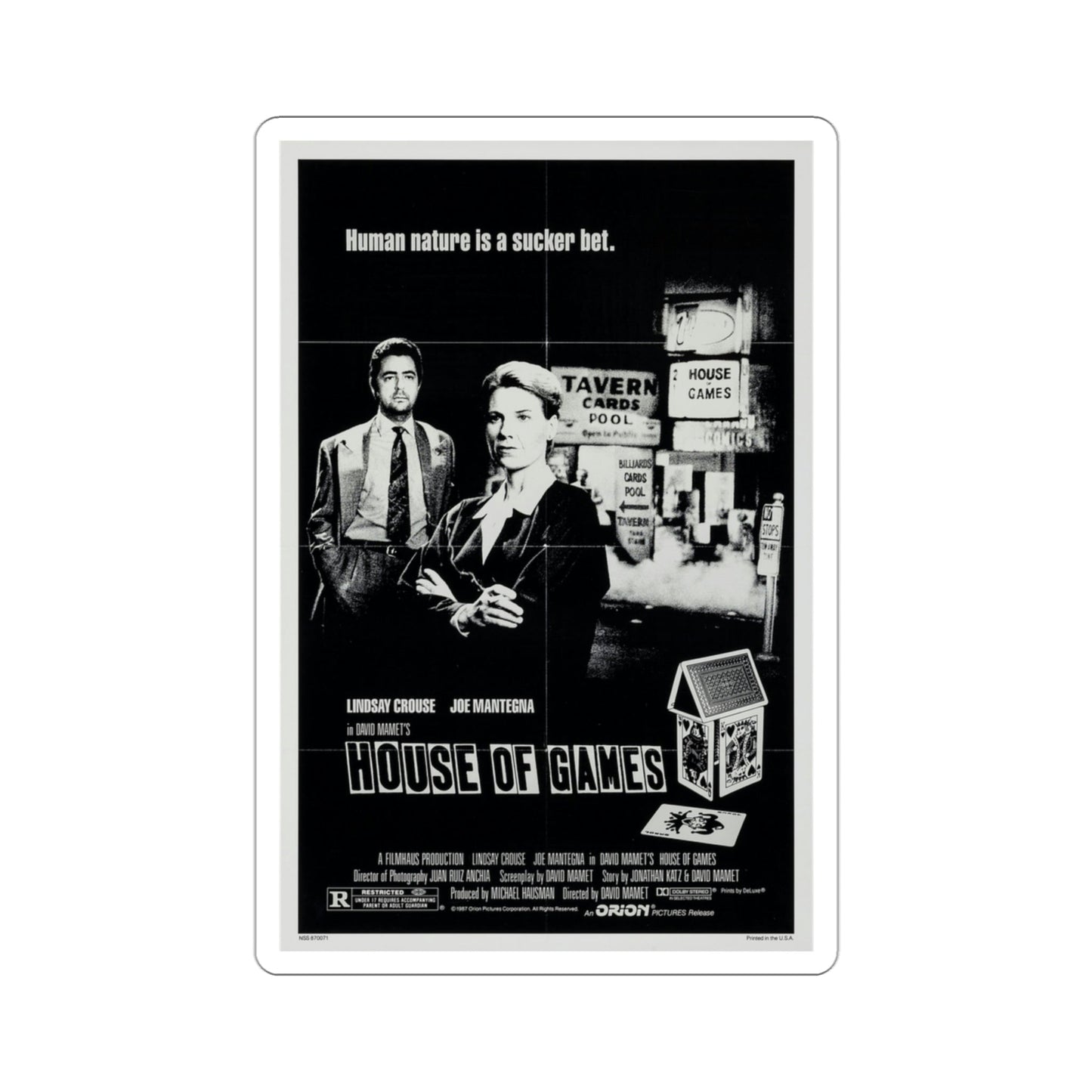 House of Games 1987 Movie Poster STICKER Vinyl Die-Cut Decal-3 Inch-The Sticker Space