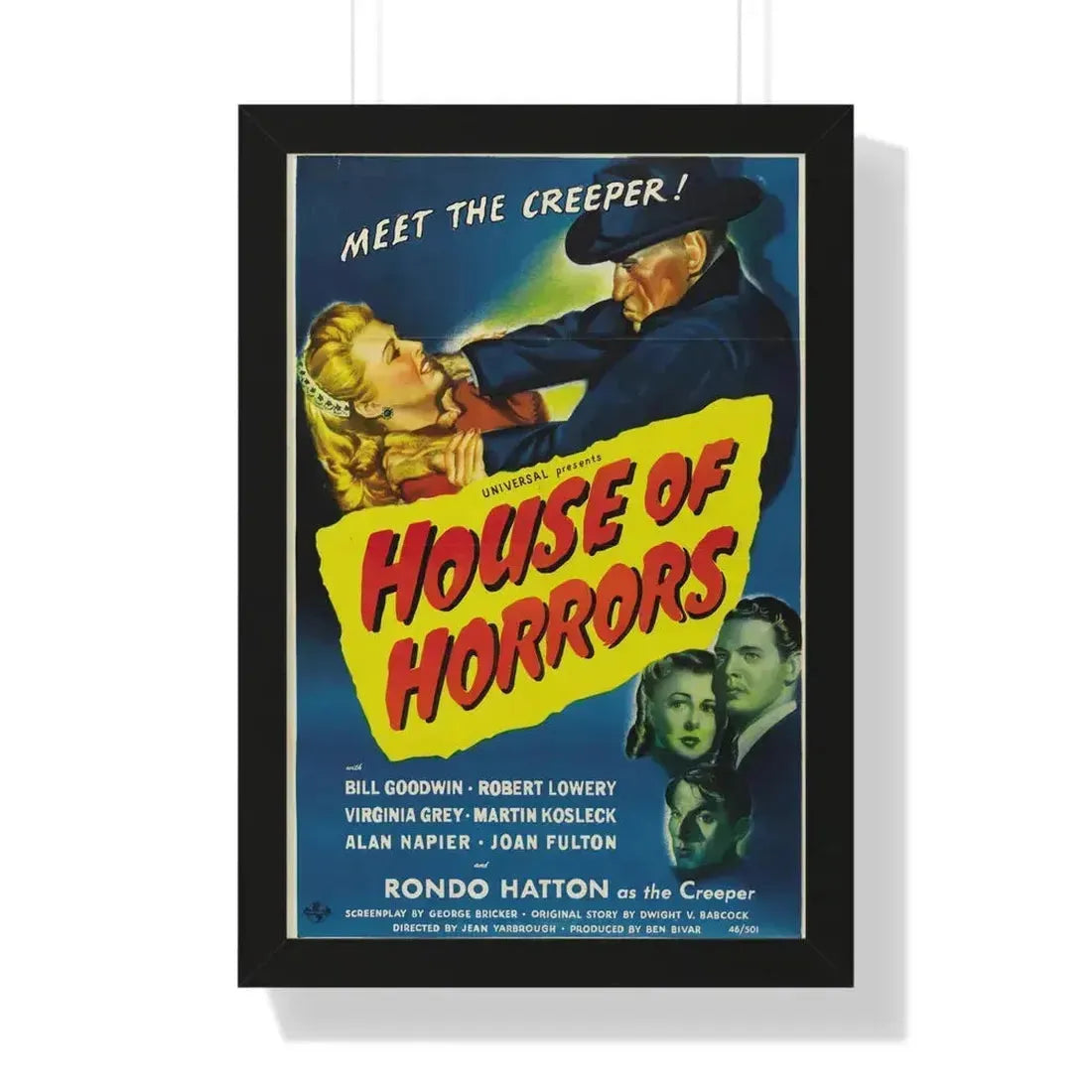 HOUSE OF HORRORS 1946 - Framed Movie Poster 16″ x 24″ Black - The Sticker Space
