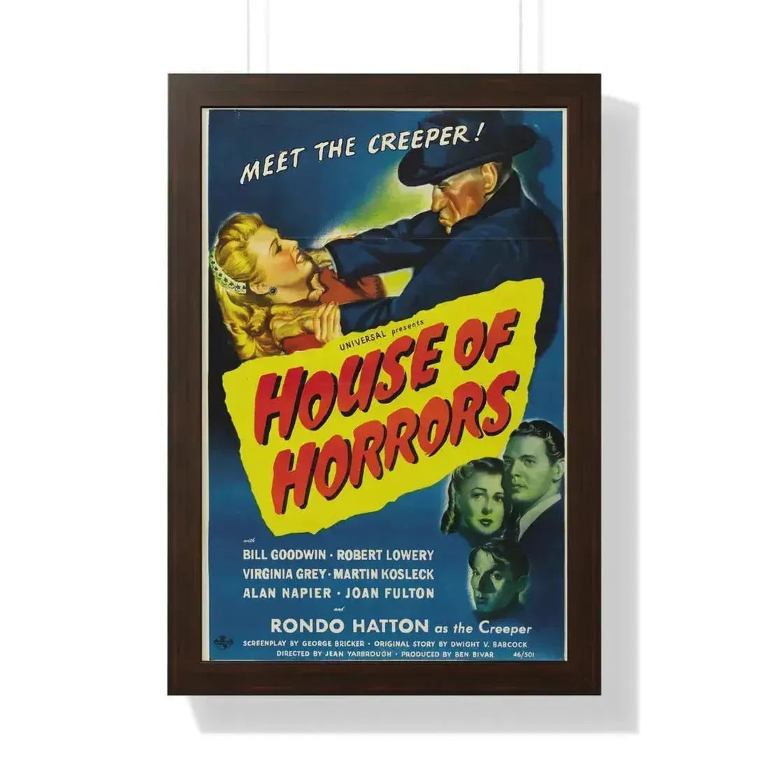 HOUSE OF HORRORS 1946 - Framed Movie Poster 16″ x 24″ Walnut - The Sticker Space