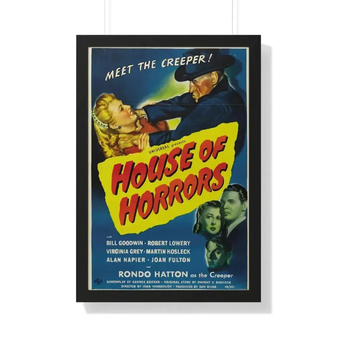 HOUSE OF HORRORS 1946 - Framed Movie Poster 20" x 30" Black - The Sticker Space