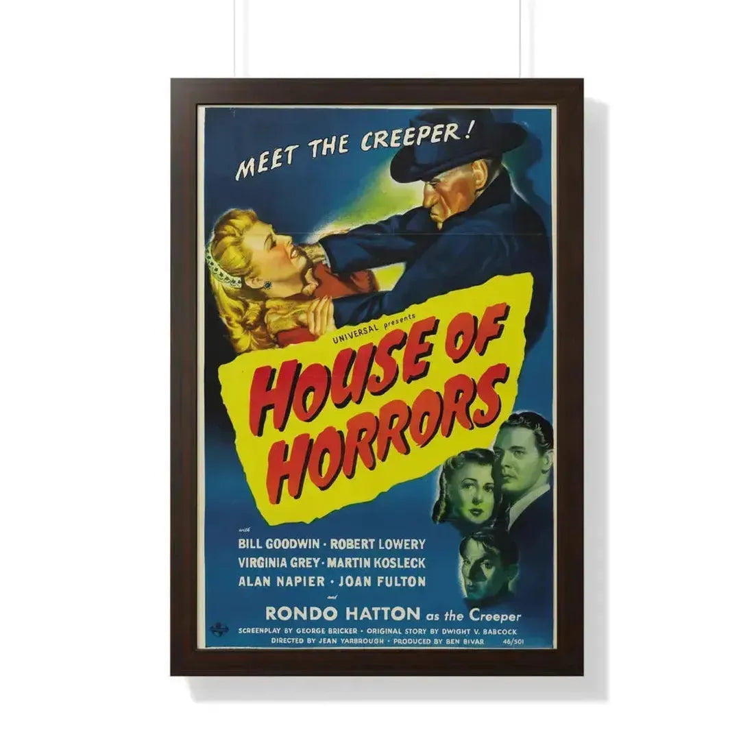 HOUSE OF HORRORS 1946 - Framed Movie Poster 20" x 30" Walnut - The Sticker Space