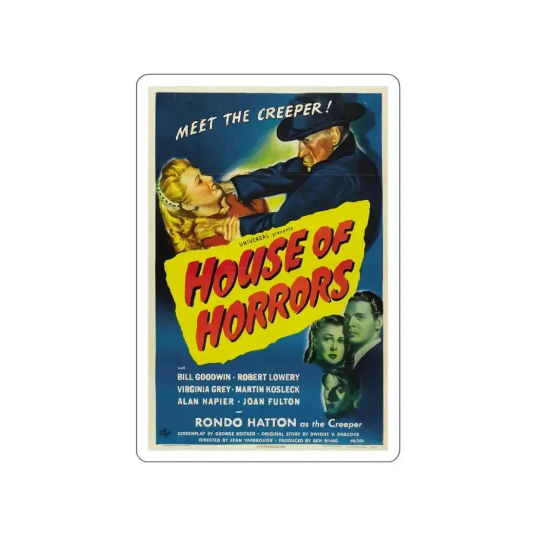 HOUSE OF HORRORS 1946 Movie Poster STICKER Vinyl Die-Cut Decal 3 Inch - The Sticker Space