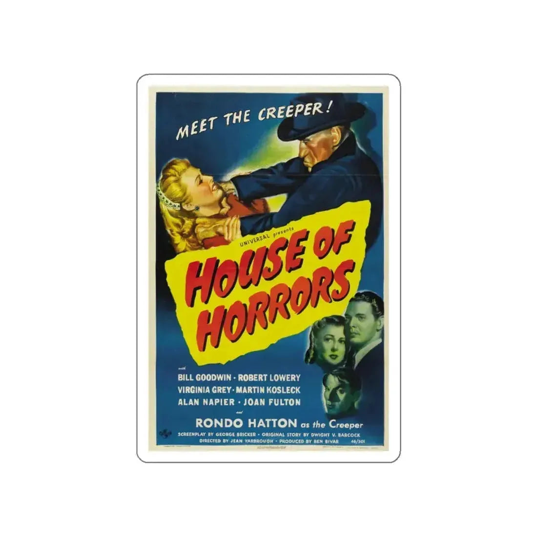 HOUSE OF HORRORS 1946 Movie Poster STICKER Vinyl Die-Cut Decal 6 Inch - The Sticker Space