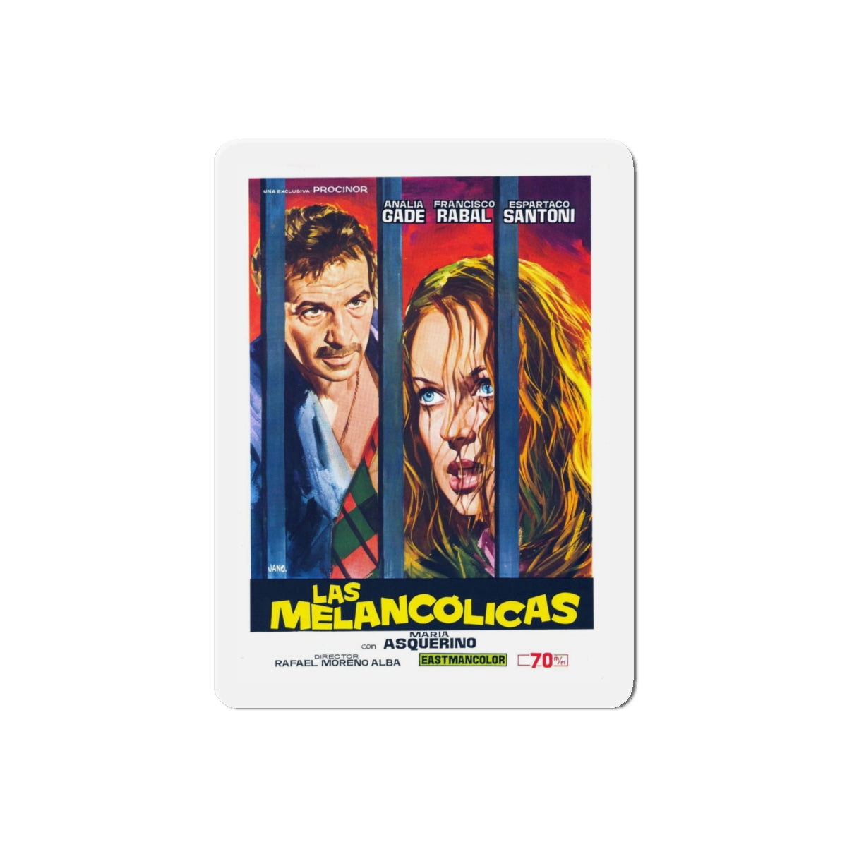 HOUSE OF INSANE WOMEN 1971 Movie Poster - Refrigerator Magnet-6" × 6"-The Sticker Space