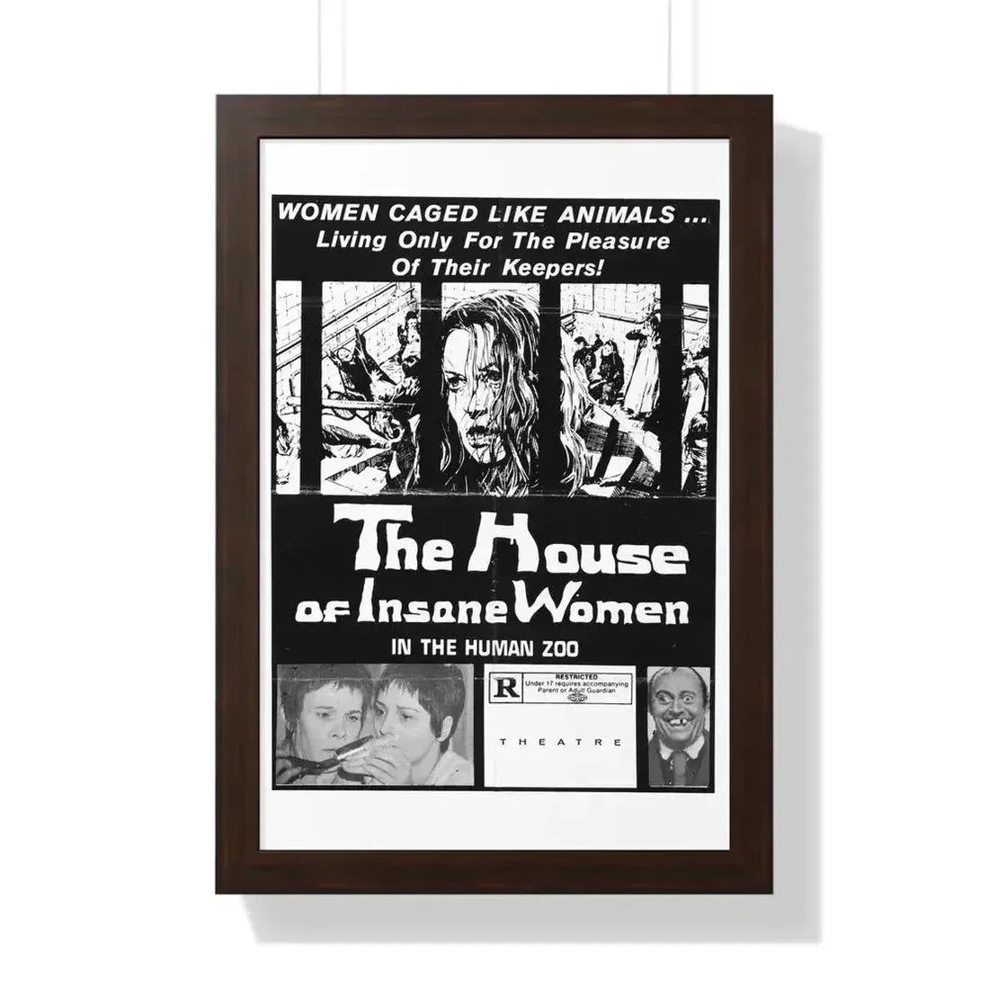 HOUSE OF INSANE WOMEN (2) 1971 - Framed Movie Poster 16″ x 24″ Walnut - The Sticker Space
