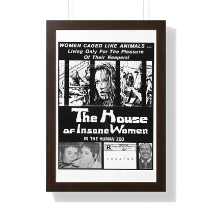 HOUSE OF INSANE WOMEN (2) 1971 - Framed Movie Poster 16″ x 24″ Walnut - The Sticker Space