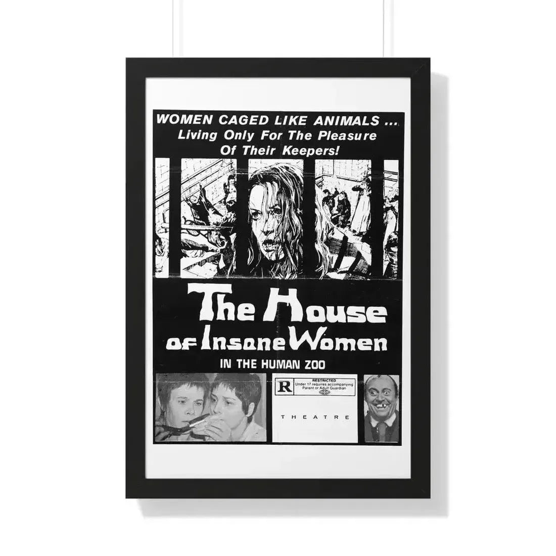 HOUSE OF INSANE WOMEN (2) 1971 - Framed Movie Poster 20" x 30" Black - The Sticker Space