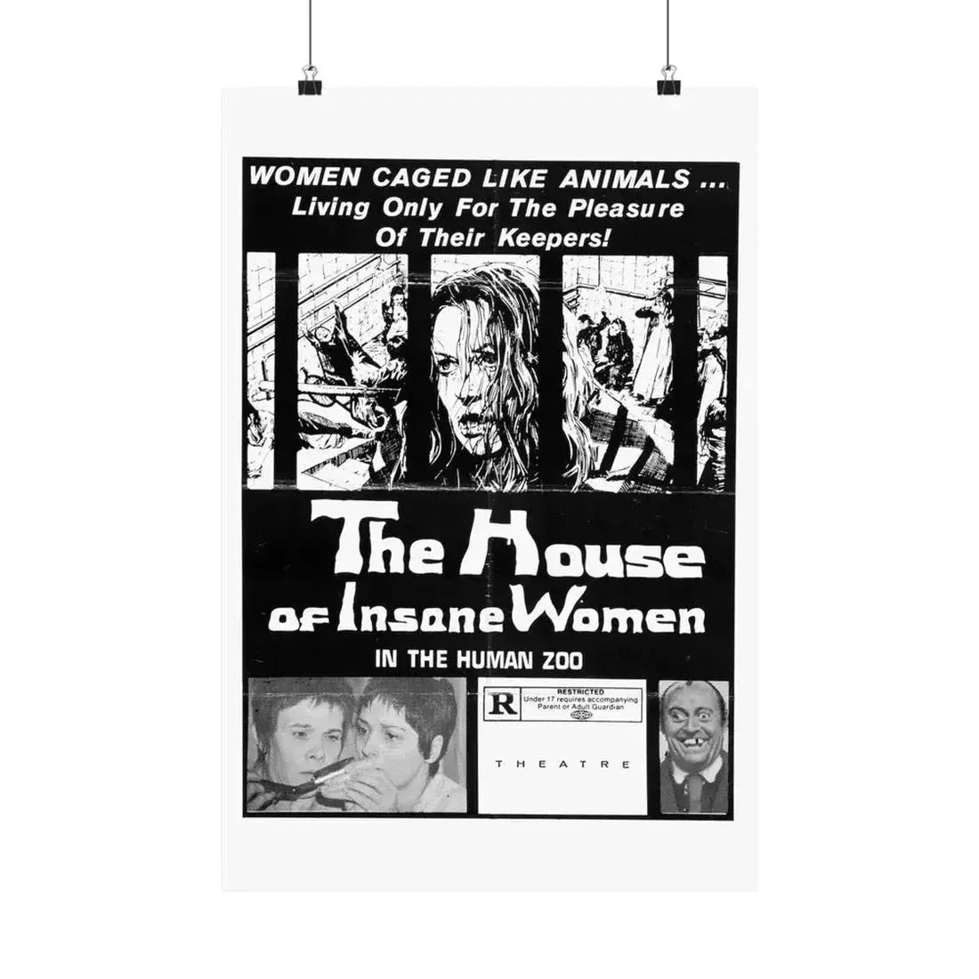 HOUSE OF INSANE WOMEN (2) 1971 - Paper Movie Poster 16″ x 24″ Matte - The Sticker Space