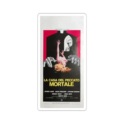 HOUSE OF MORTAL SIN (ITALIAN) 1976 Movie Poster - STICKER Vinyl Kiss-Cut Decal 6 Inch White - The Sticker Space