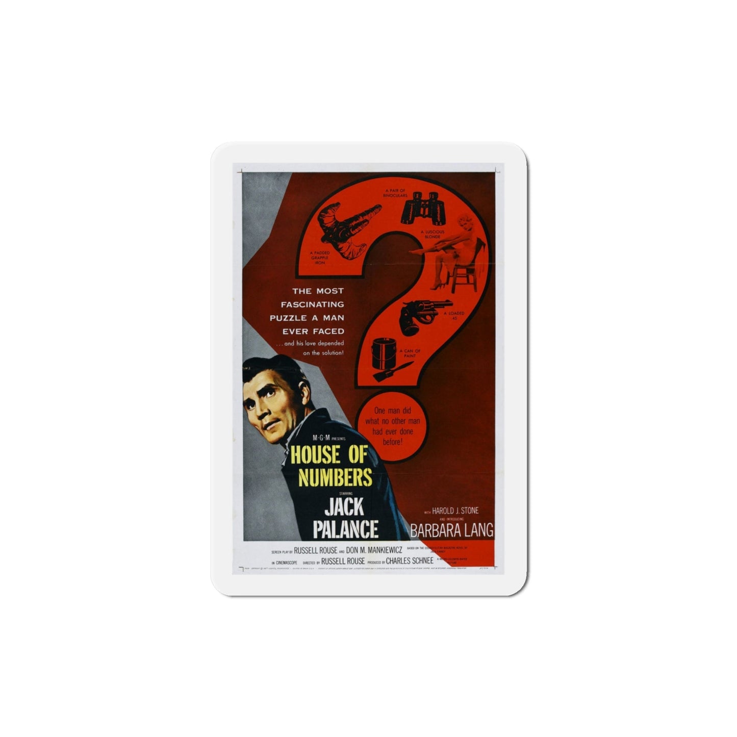 House of Numbers 1957 Movie Poster Die-Cut Magnet-4 Inch-The Sticker Space