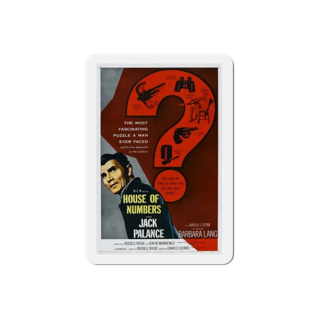 House of Numbers 1957 Movie Poster Refrigerator Magnet 2 Inch - The Sticker Space