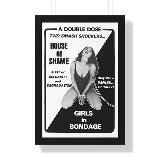 HOUSE OF SHAME + GIRLS IN BONDAGE 1964 - Framed Movie Poster-16″ x 24″-The Sticker Space