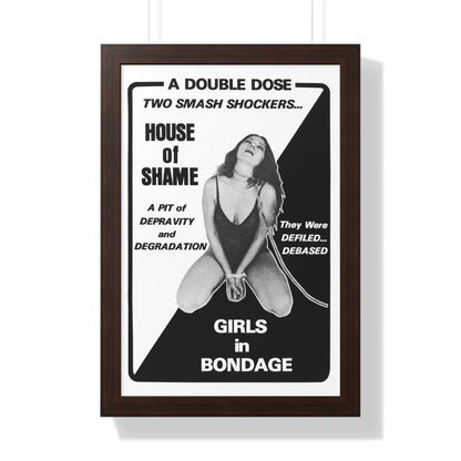 HOUSE OF SHAME + GIRLS IN BONDAGE 1964 - Framed Movie Poster-16″ x 24″-The Sticker Space