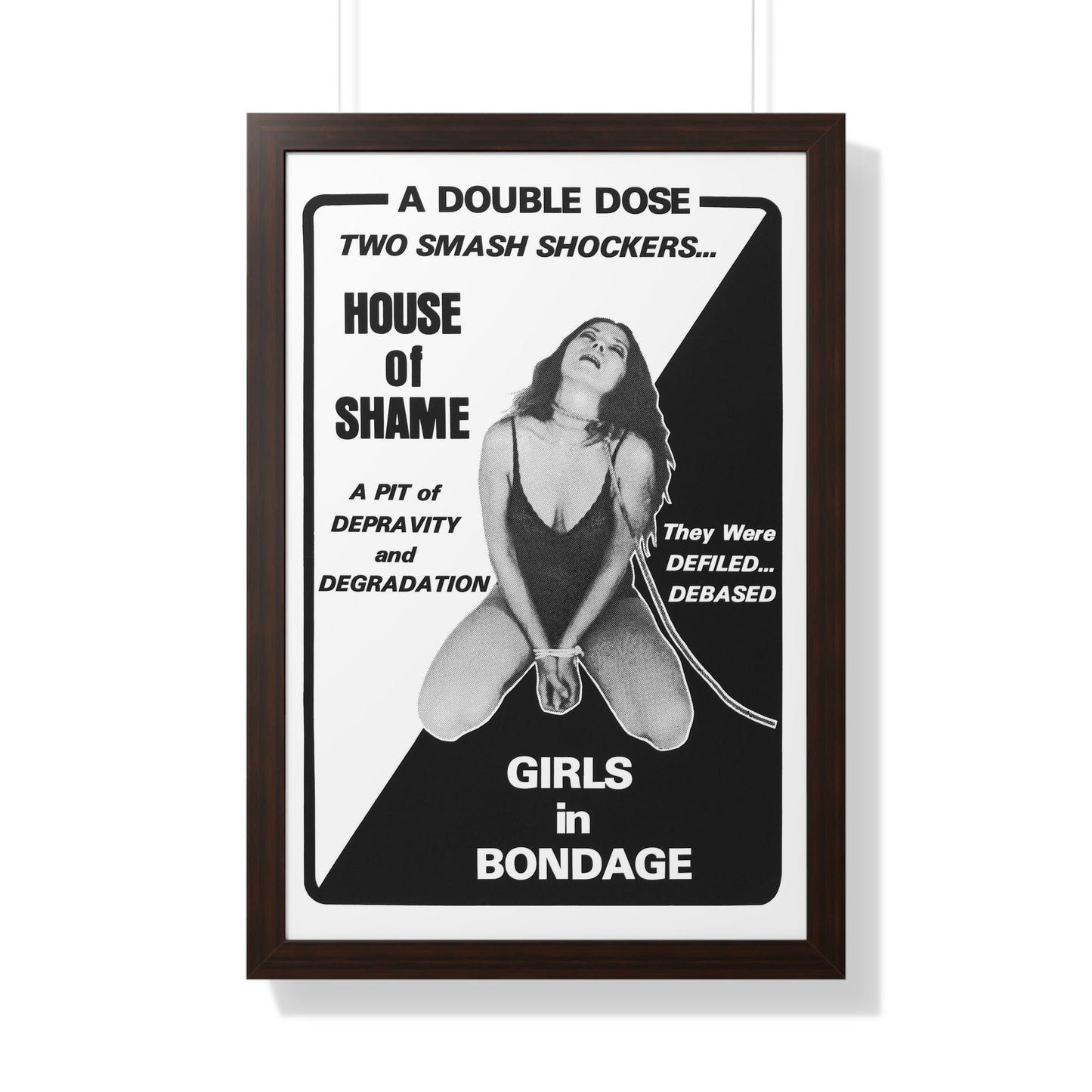 HOUSE OF SHAME + GIRLS IN BONDAGE 1964 - Framed Movie Poster-20" x 30"-The Sticker Space