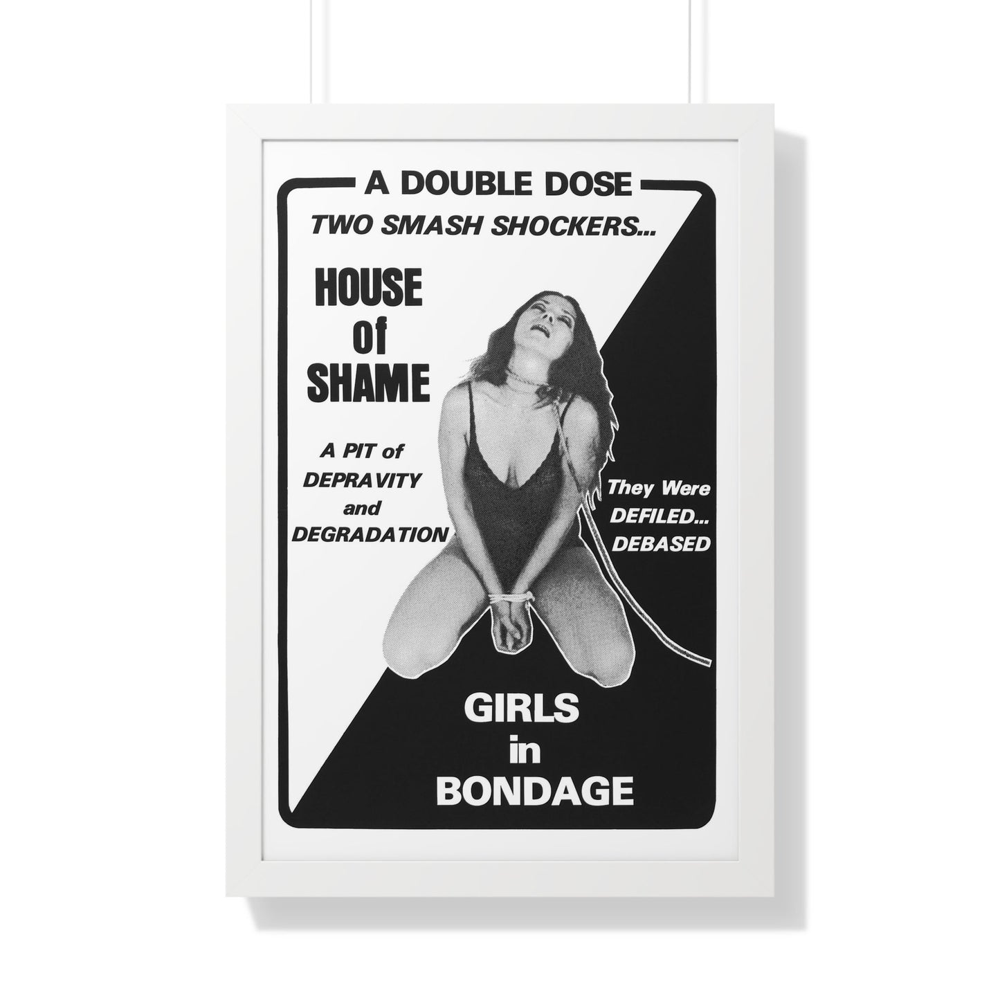 HOUSE OF SHAME + GIRLS IN BONDAGE 1964 - Framed Movie Poster-20" x 30"-The Sticker Space