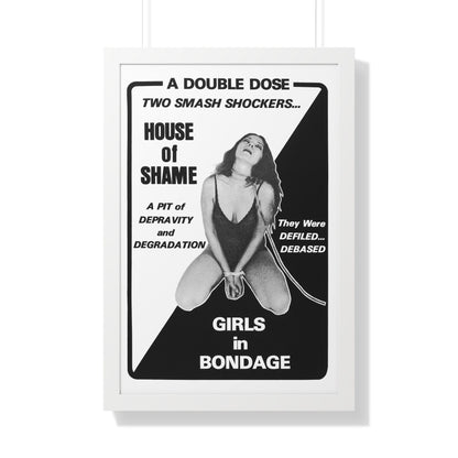 HOUSE OF SHAME + GIRLS IN BONDAGE 1964 - Framed Movie Poster-20" x 30"-The Sticker Space