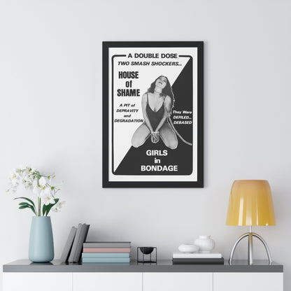 HOUSE OF SHAME + GIRLS IN BONDAGE 1964 - Framed Movie Poster-The Sticker Space