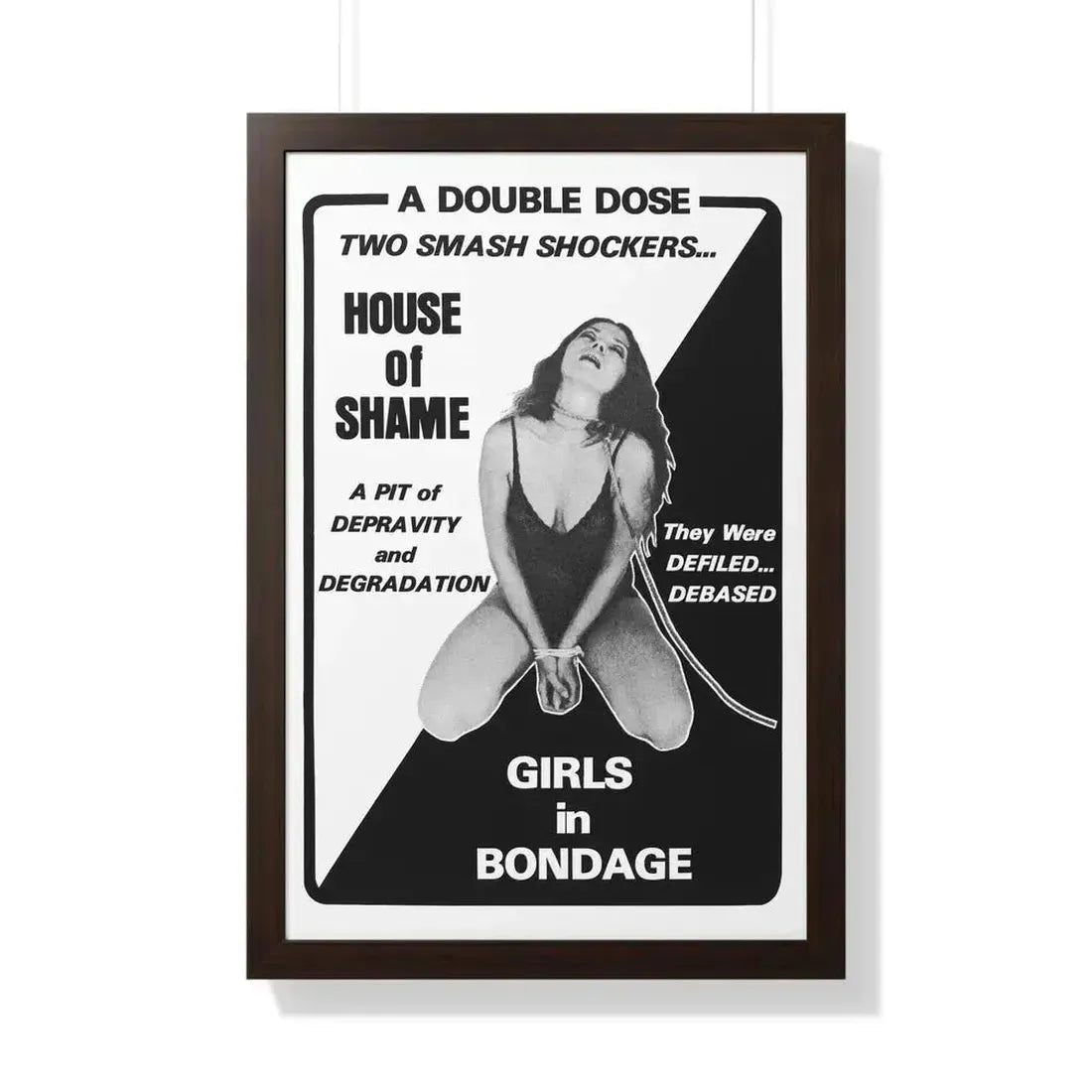 HOUSE OF SHAME + GIRLS IN BONDAGE 1964 - Framed Movie Poster - The Sticker Space