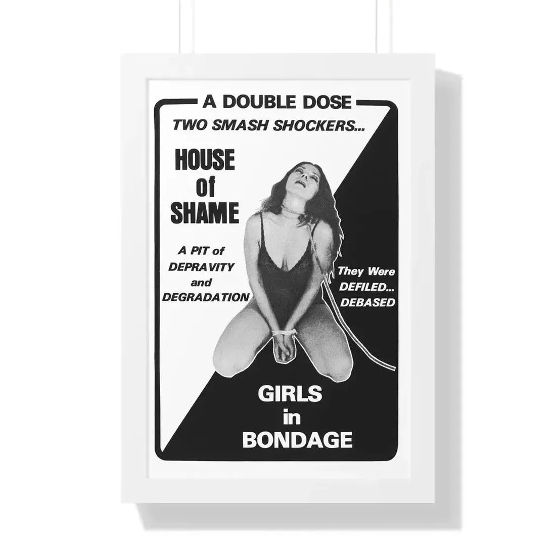 HOUSE OF SHAME + GIRLS IN BONDAGE 1964 - Framed Movie Poster - The Sticker Space
