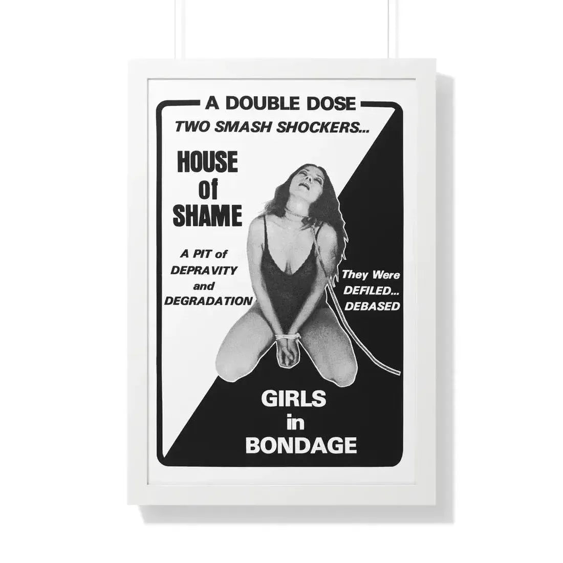 HOUSE OF SHAME + GIRLS IN BONDAGE 1964 - Framed Movie Poster - The Sticker Space