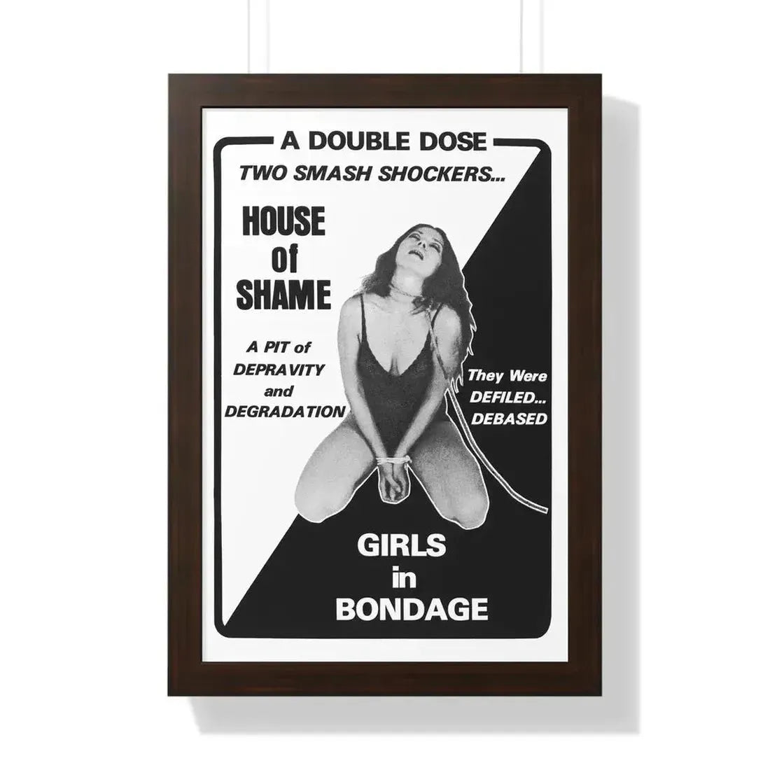 HOUSE OF SHAME + GIRLS IN BONDAGE 1964 - Framed Movie Poster - The Sticker Space