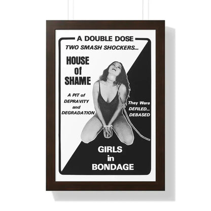 HOUSE OF SHAME + GIRLS IN BONDAGE 1964 - Framed Movie Poster - The Sticker Space