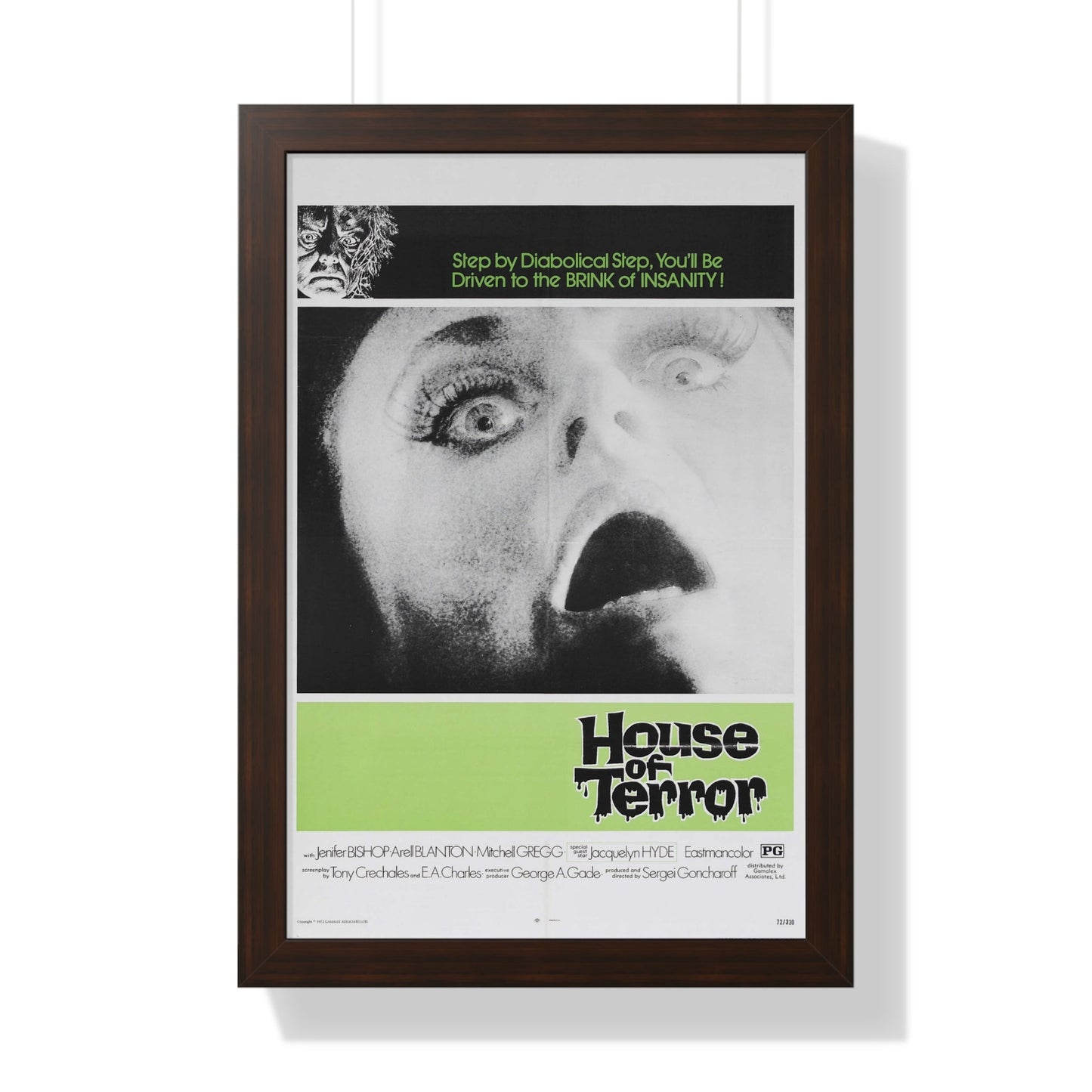 HOUSE OF TERROR 1973 - Framed Movie Poster-16″ x 24″-The Sticker Space