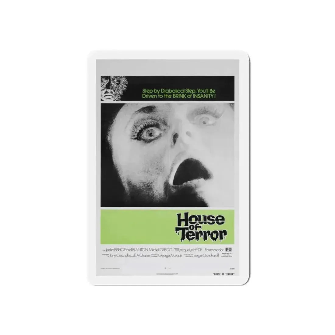HOUSE OF TERROR 1973 Movie Poster - Refrigerator Magnet 3 Inch Die-Cut - The Sticker Space
