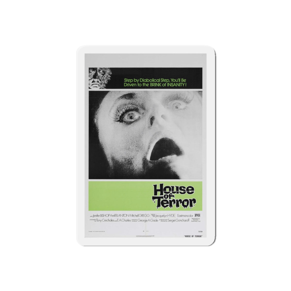 HOUSE OF TERROR 1973 Movie Poster - Refrigerator Magnet-4" x 4"-The Sticker Space