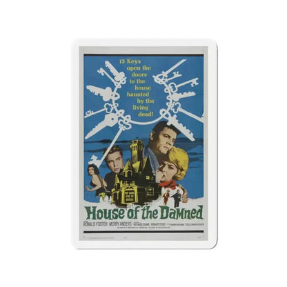 HOUSE OF THE DAMNED 1963 Movie Poster - Refrigerator Magnet 2 Inch Die-Cut - The Sticker Space