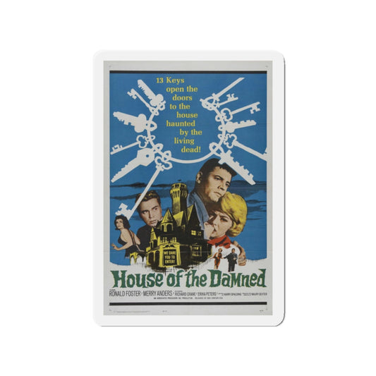 HOUSE OF THE DAMNED 1963 Movie Poster - Refrigerator Magnet-2" x 2"-The Sticker Space