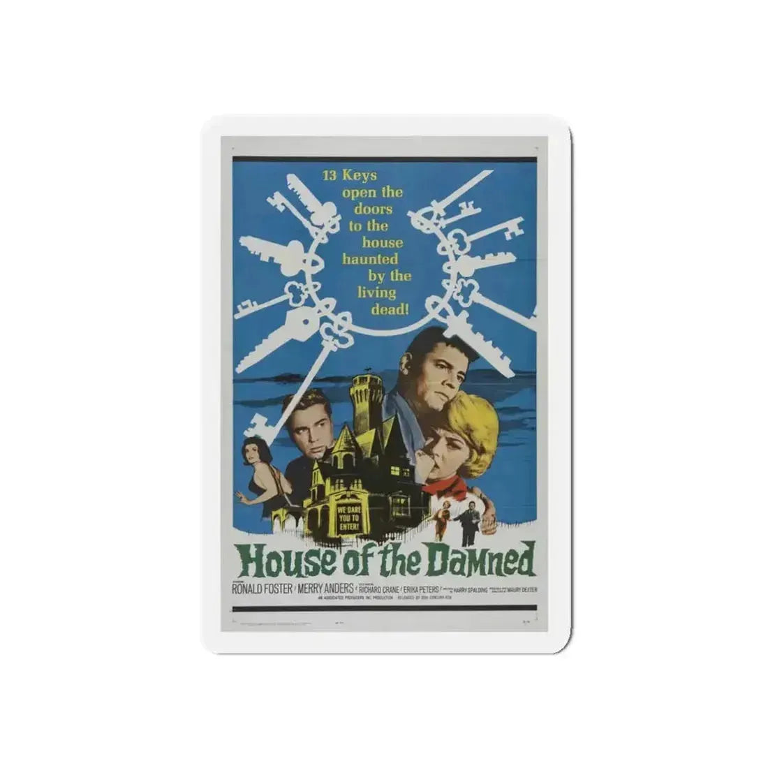 HOUSE OF THE DAMNED 1963 Movie Poster - Refrigerator Magnet - The Sticker Space