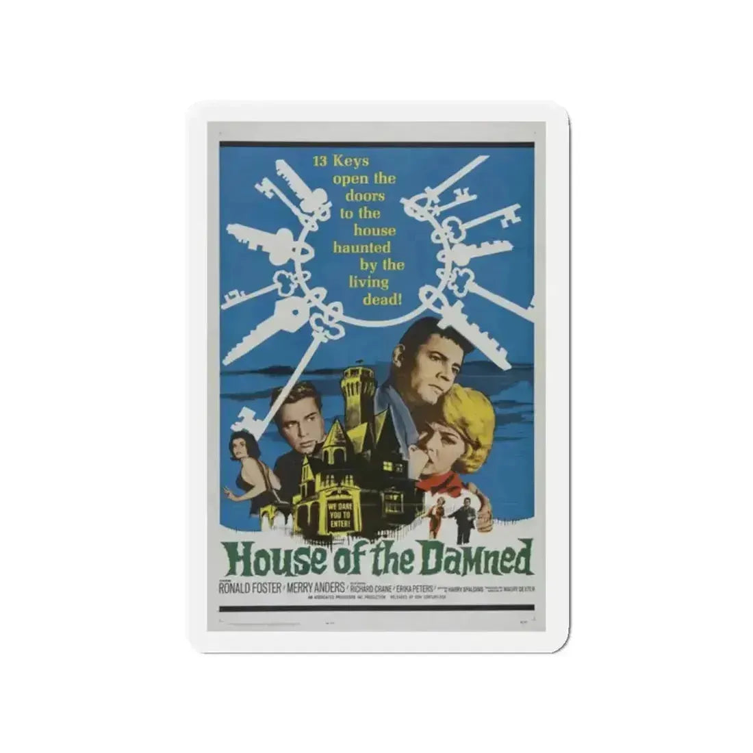 HOUSE OF THE DAMNED 1963 Movie Poster - Refrigerator Magnet - The Sticker Space