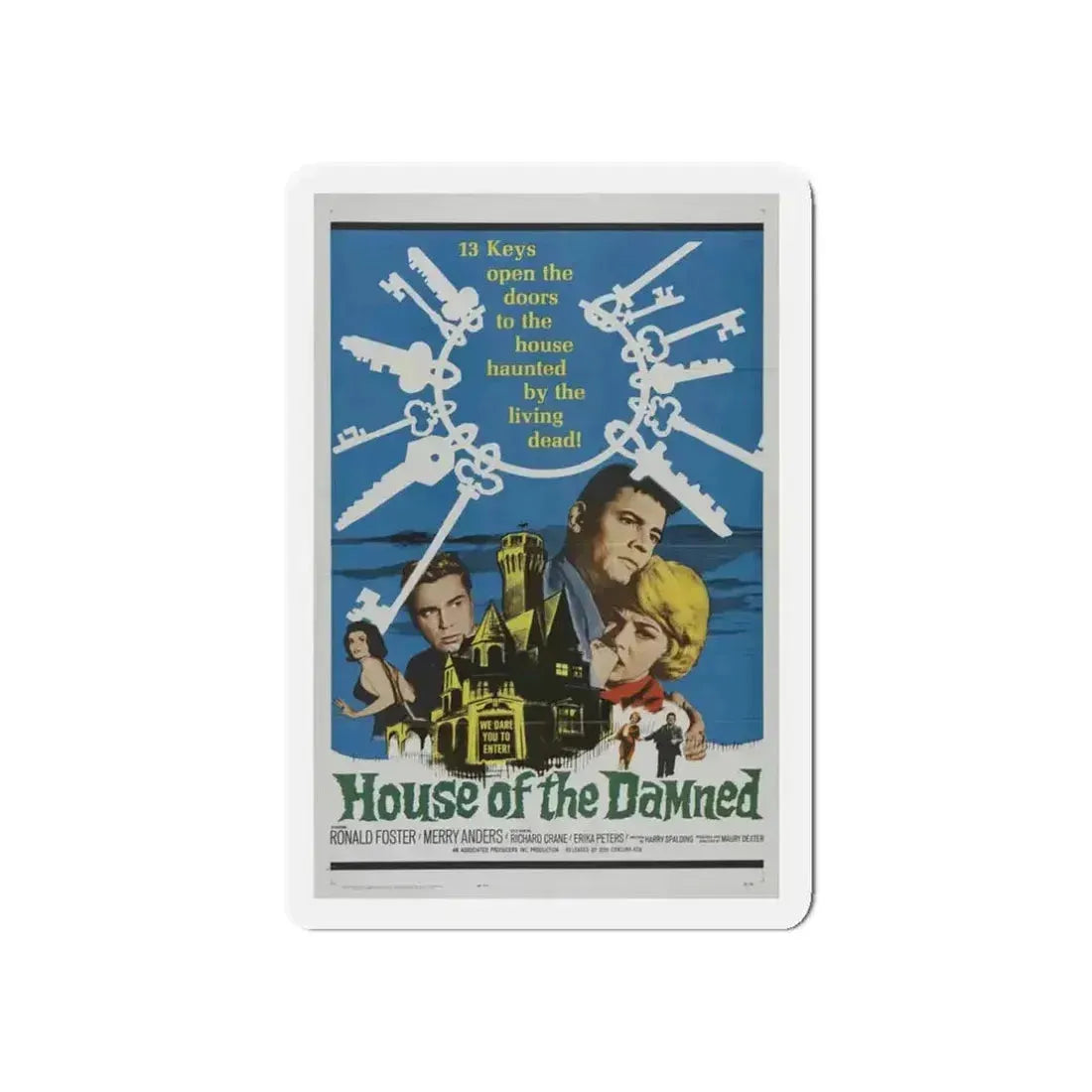 HOUSE OF THE DAMNED 1963 Movie Poster - Refrigerator Magnet - The Sticker Space