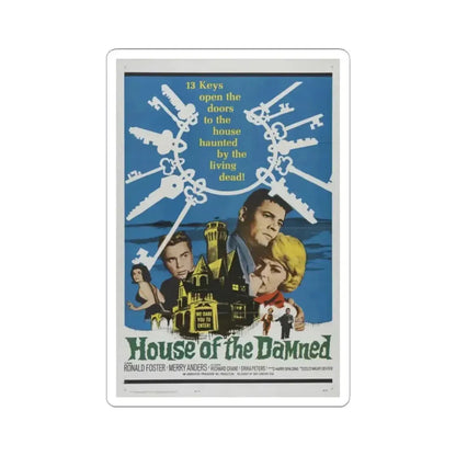 HOUSE OF THE DAMNED 1963 Movie Poster - STICKER Vinyl Kiss-Cut Decal 2 Inch White - The Sticker Space