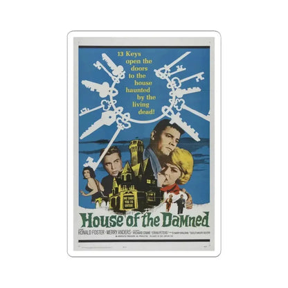 HOUSE OF THE DAMNED 1963 Movie Poster - STICKER Vinyl Kiss-Cut Decal 4 Inch White - The Sticker Space
