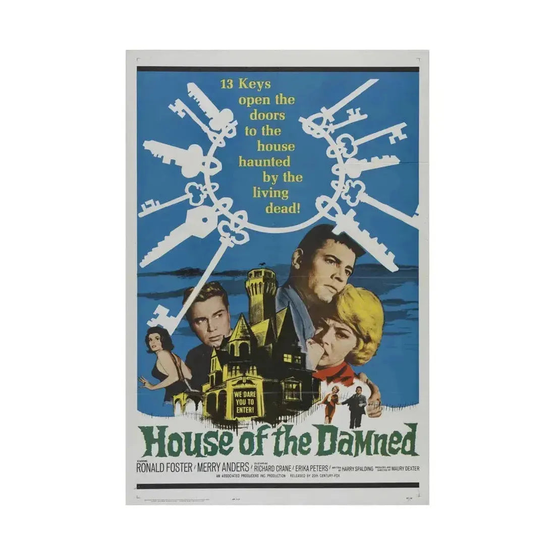 HOUSE OF THE DAMNED 1963 - Paper Movie Poster - The Sticker Space