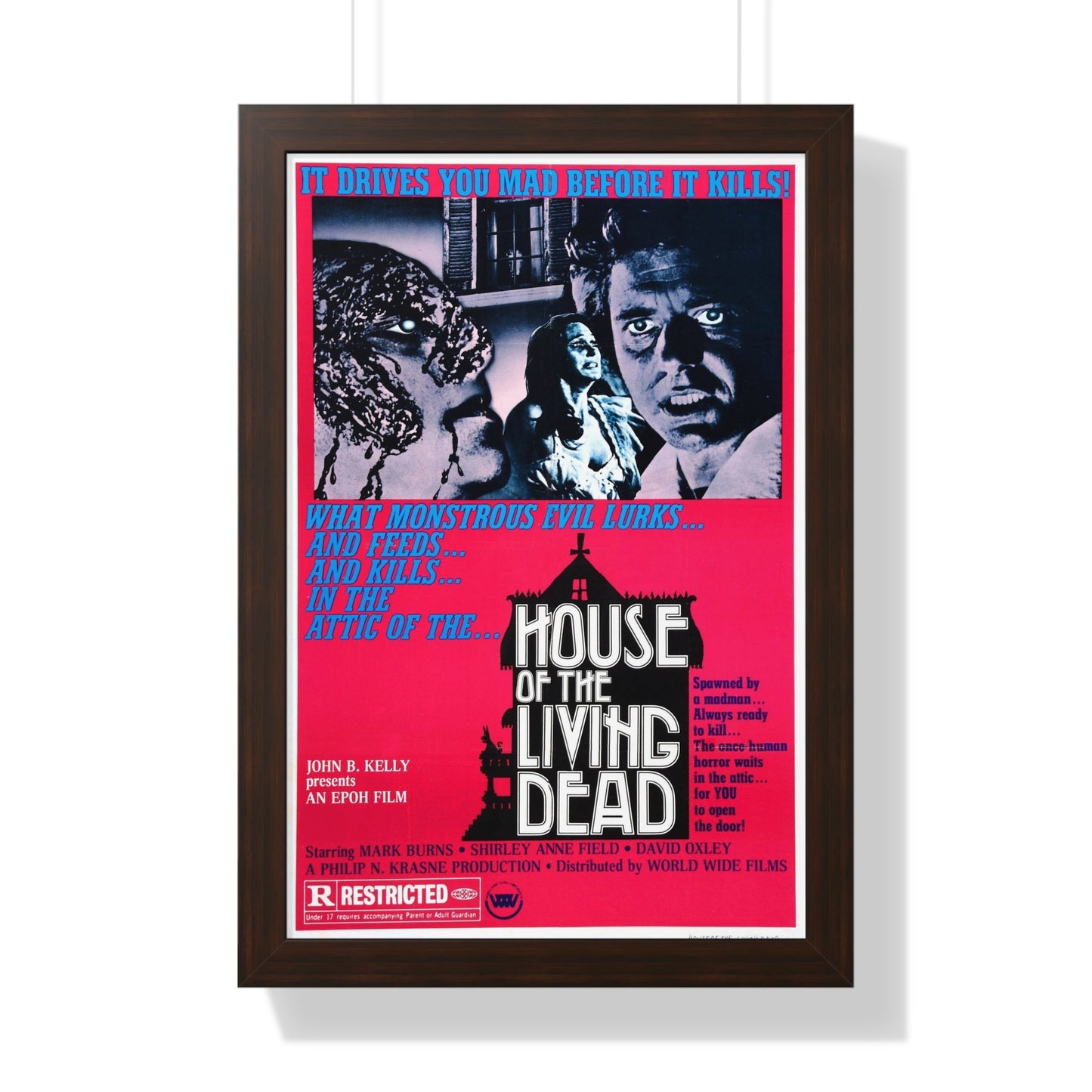 HOUSE OF THE LIVING DEAD 1976 - Framed Movie Poster-16″ x 24″-The Sticker Space