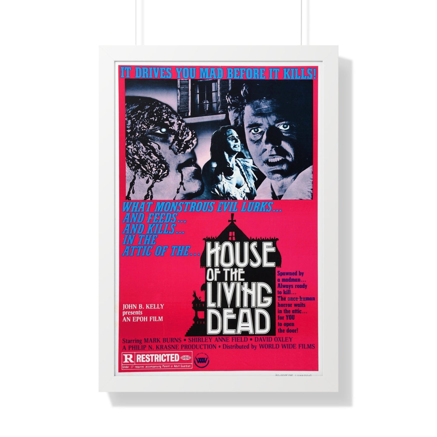 HOUSE OF THE LIVING DEAD 1976 - Framed Movie Poster-20" x 30"-The Sticker Space