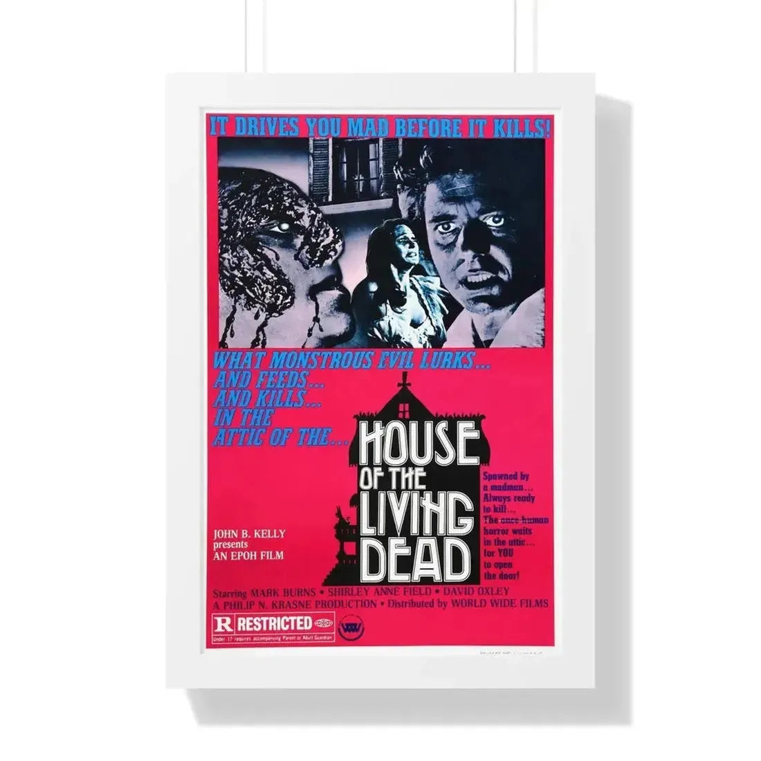 HOUSE OF THE LIVING DEAD 1976 - Framed Movie Poster - The Sticker Space