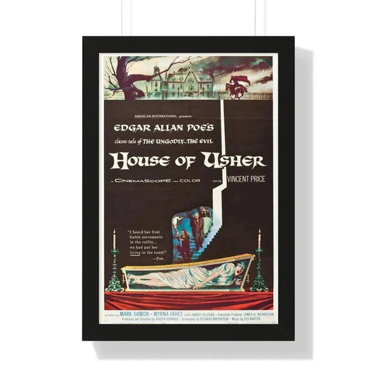 HOUSE OF USHER 1960 - Framed Movie Poster 16″ x 24″ Black - The Sticker Space