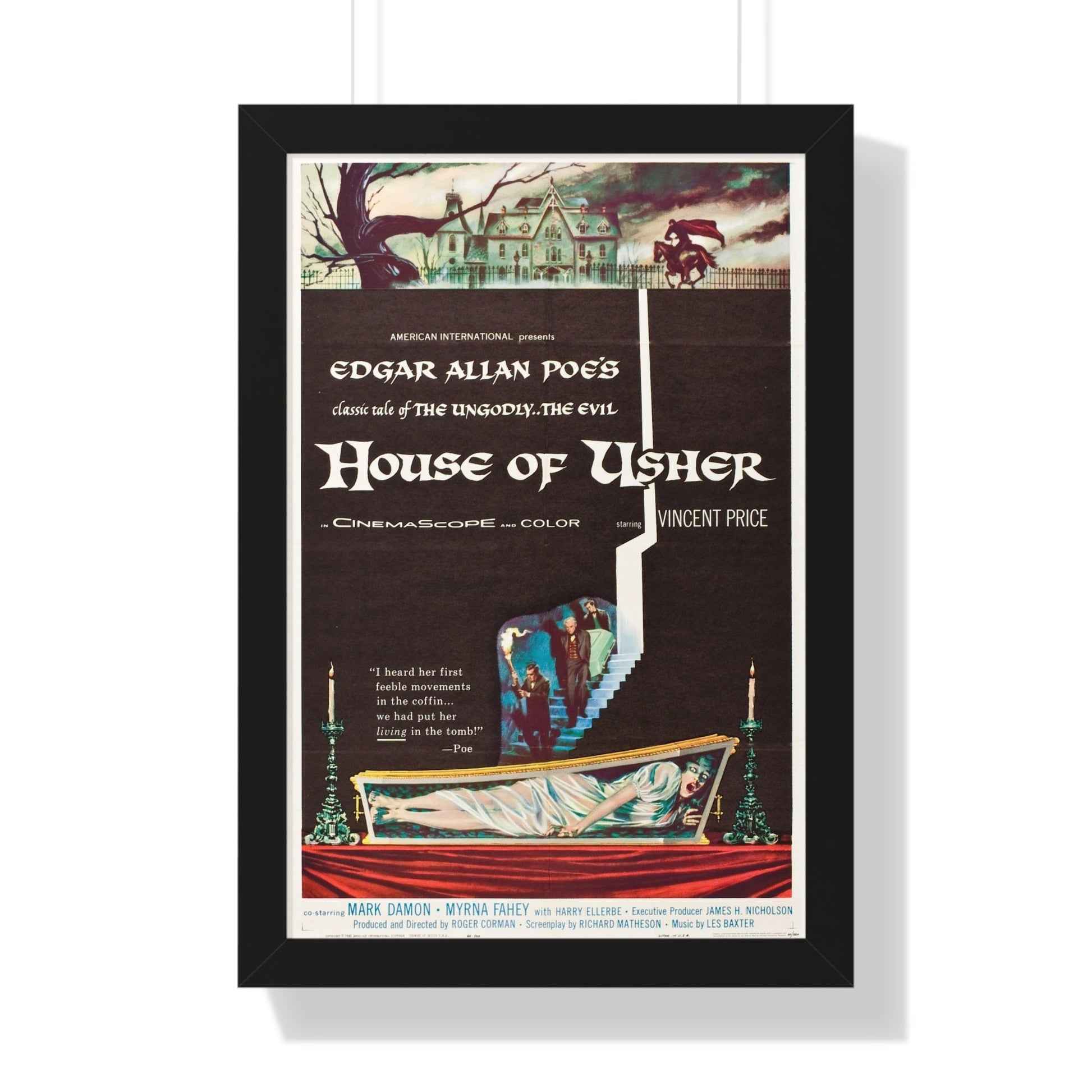 HOUSE OF USHER 1960 - Framed Movie Poster-16″ x 24″-The Sticker Space