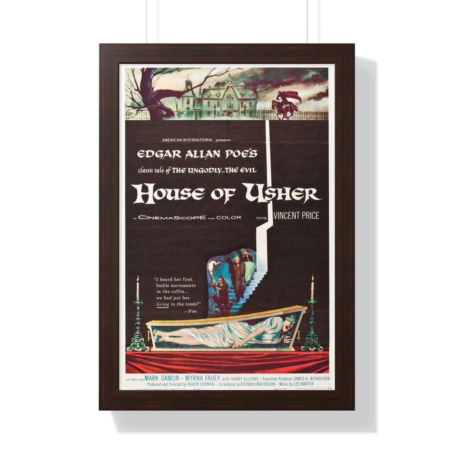 HOUSE OF USHER 1960 - Framed Movie Poster-16″ x 24″-The Sticker Space